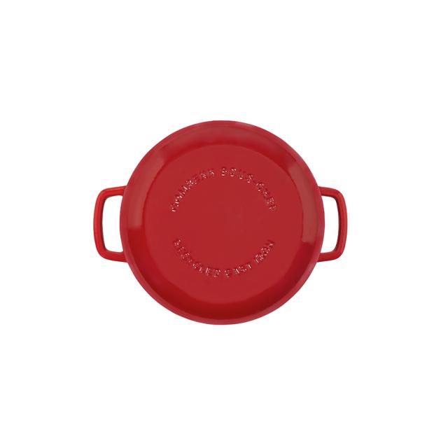 Combekk støbejernsgryde 24 cm – cherry med guldfarvet knop