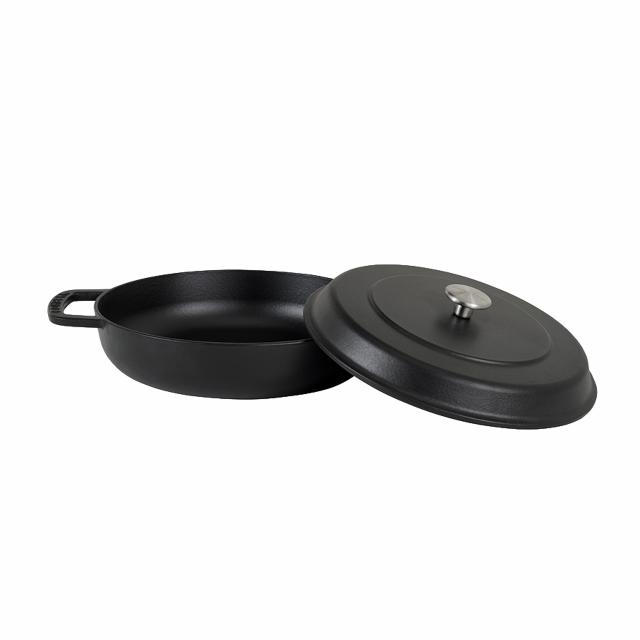 Combekk braisergryde 28 cm – sort med sølv knop