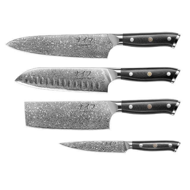 Damascus by hâws knivsæt – 4 dele, G10