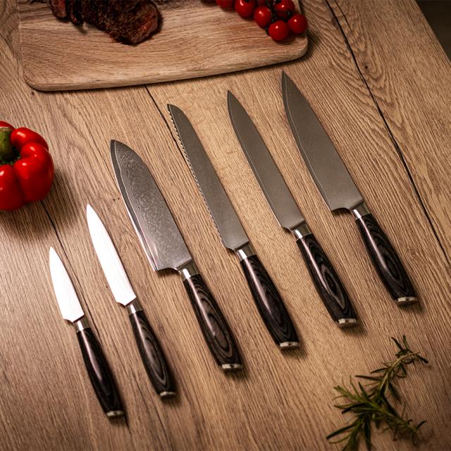 Damascus by hâws knivsæt – 6 dele, G10