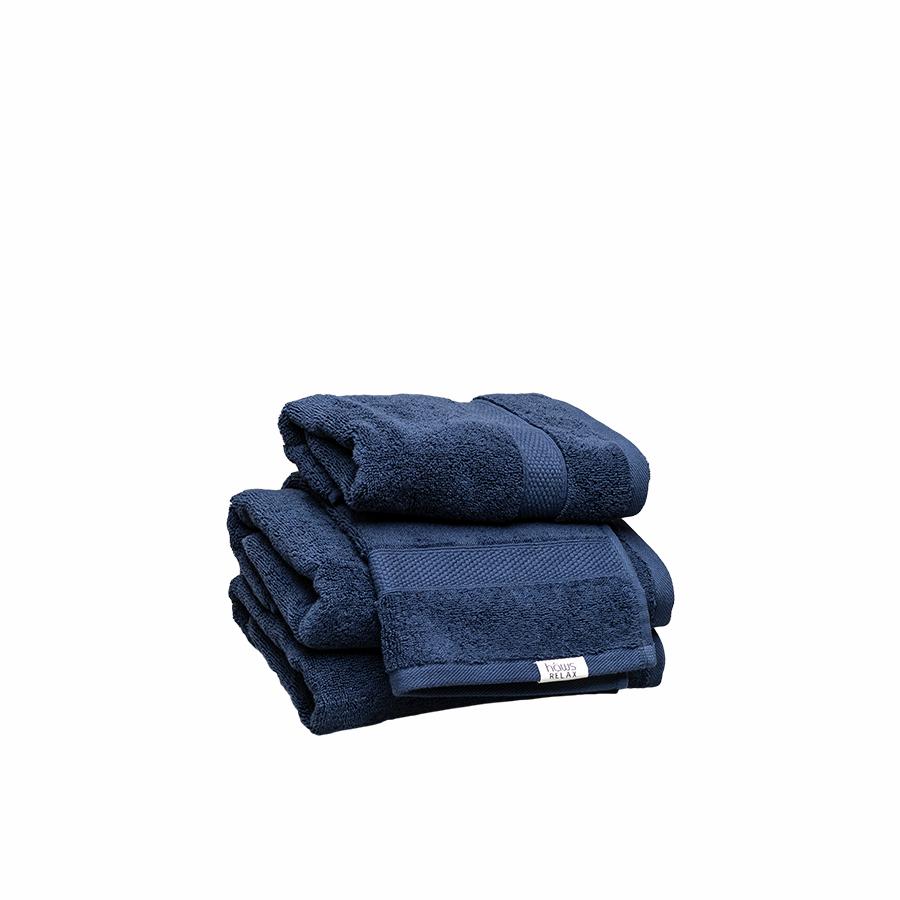 hâws relax håndklædesæt 4 dele, navy
