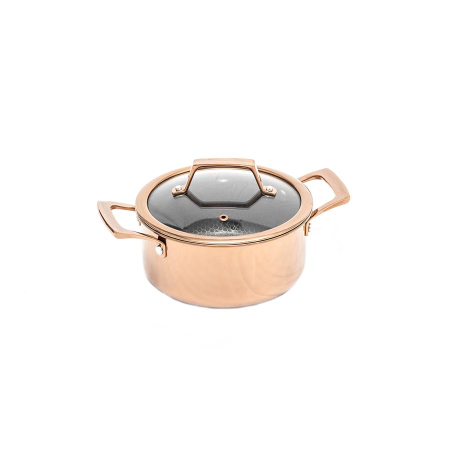 hâws santo hybrid gryde 2,2 L, rose gold - inkl. låg