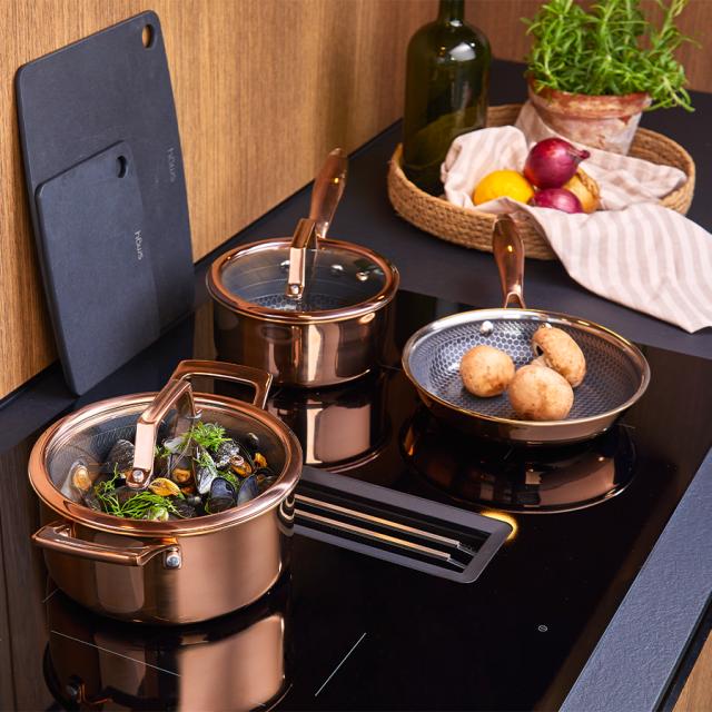 hâws santo hybrid stegepande 20 cm & kasserolle 1,5 L & gryde 2,2 L, rose gold – inkl. låg