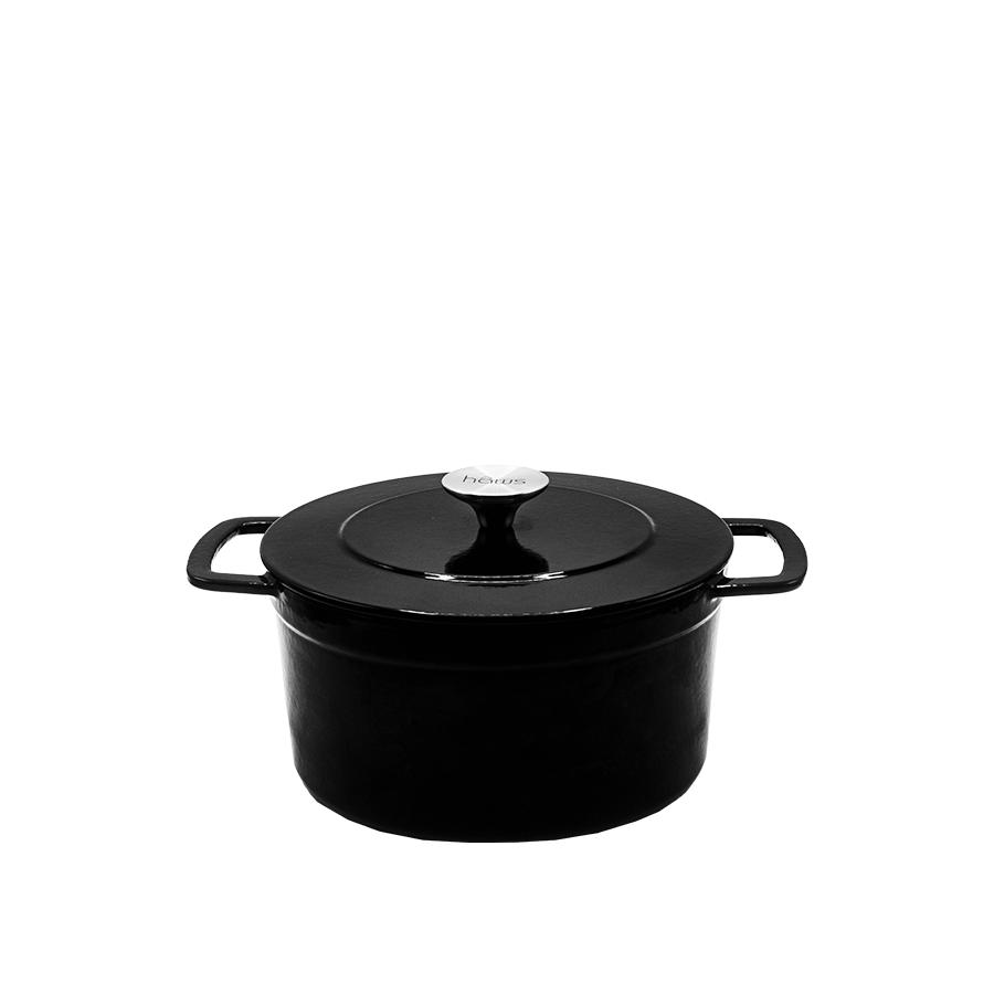 hâws santo støbejernsgryde 3,6 L, sort med sølvknop