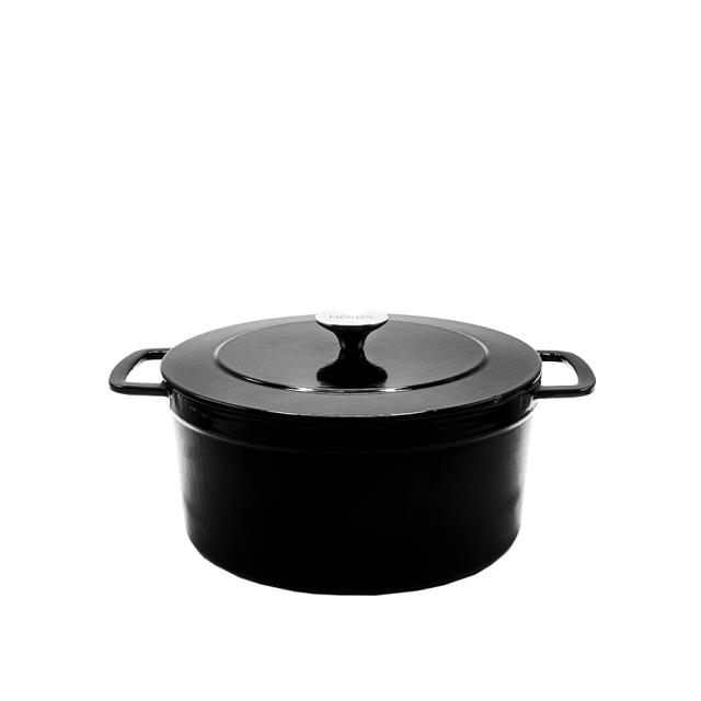 hâws santo støbejernsgryde 5,7 L, sort med sølvknop