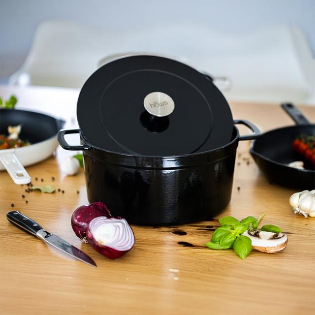 hâws santo støbejernsgryde 5,7 L, sort med sølvknop