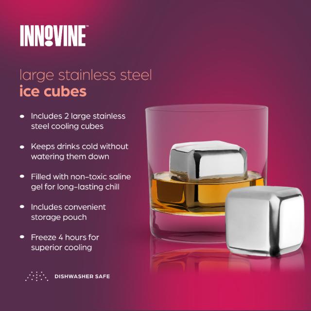 Innovine whiskysten i rustfrit stål, store