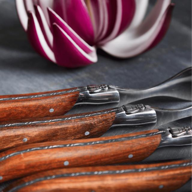 Laguiole by hâws steakgaffelsæt – 6 dele, rosentræ