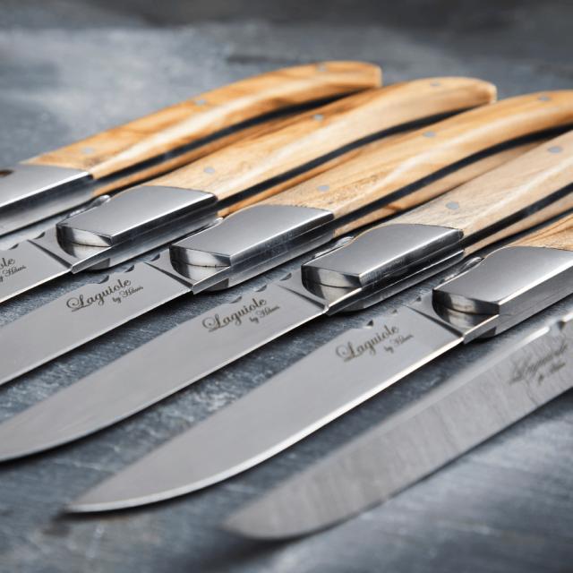 Laguiole by hâws steakknivsæt – 6 dele, oliventræ