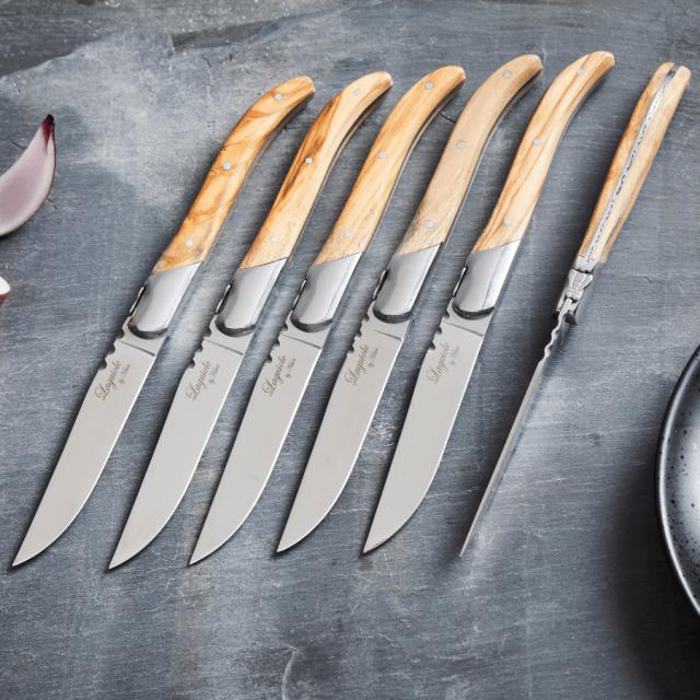 Laguiole by hâws steakknivsæt – 6 dele, oliventræ