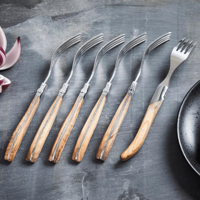 Laguiole by hâws steakgaffelsæt – 6 dele, oliventræ