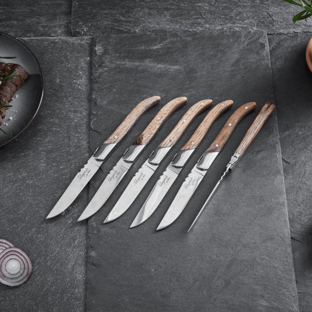 Laguiole by hâws steakknivsæt – 6 dele, eg