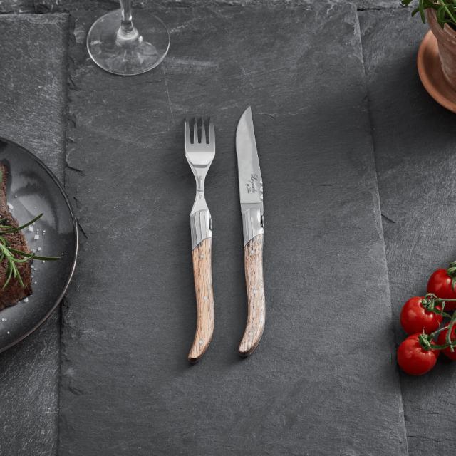 Laguiole by hâws steakknivsæt – 6 dele, eg