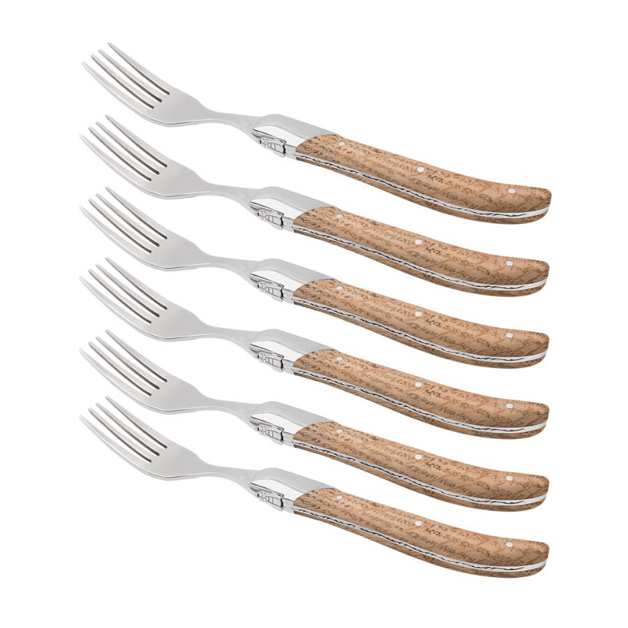 Laguiole by hâws steakgaffelsæt – 6 dele, eg