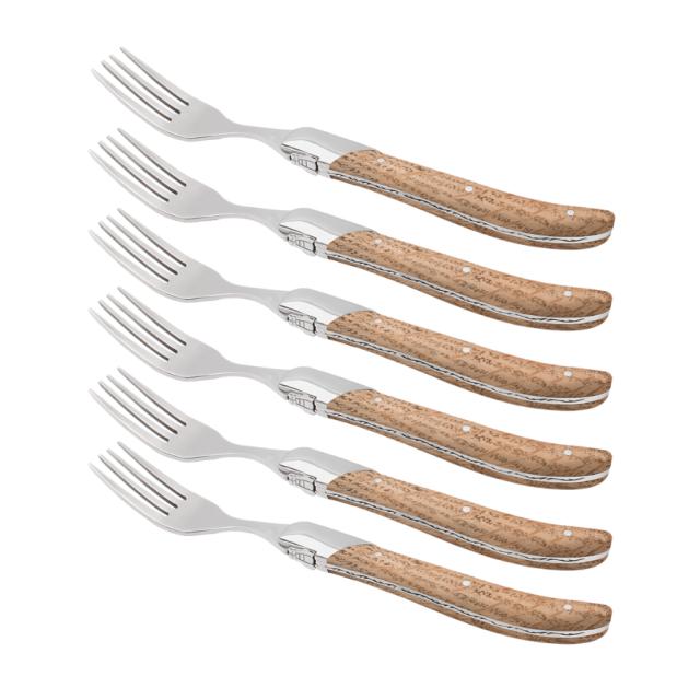 Laguiole by hâws steakgaffelsæt – 6 dele, eg