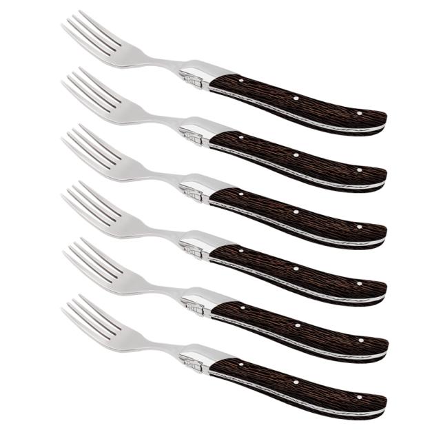 Laguiole by hâws steakgaffelsæt – 6 dele, wengé