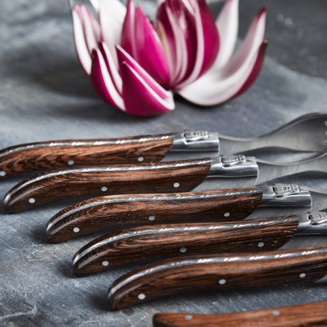Laguiole by hâws steakgaffelsæt – 6 dele, wengé