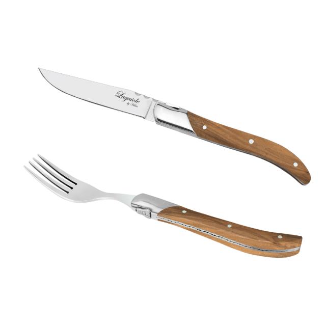 Laguiole by hâws steakbestiksæt – 12 dele, oliventræ