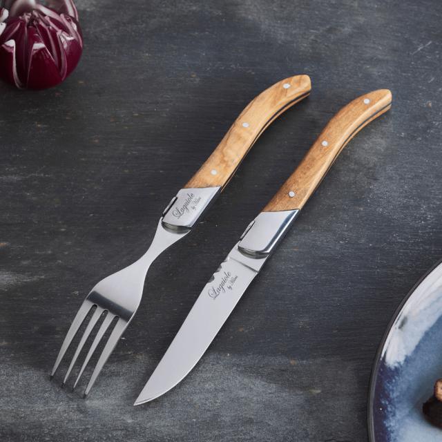 Laguiole by hâws steakbestiksæt – 12 dele, oliventræ