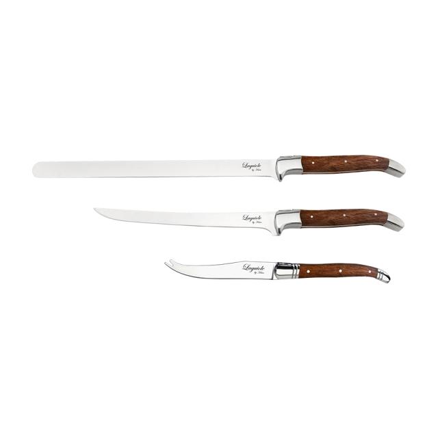 Laguiole by hâws filet- fisk- og oste-knivsæt, rosentræ