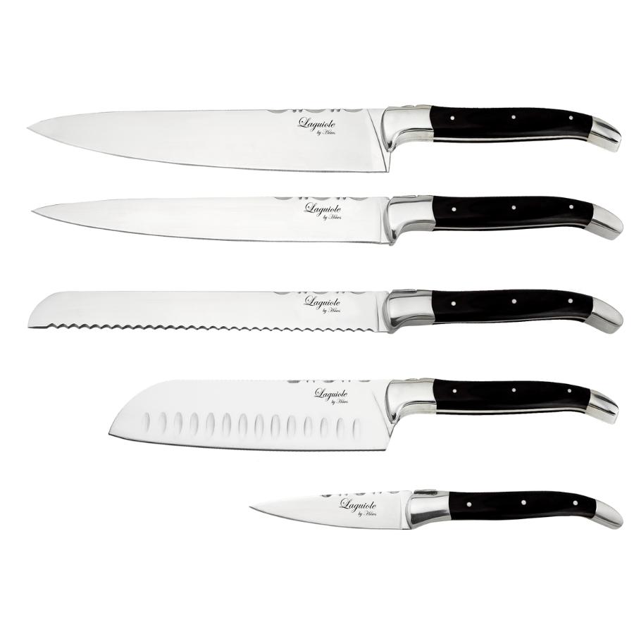 Laguiole by hâws knivsæt – 5 dele, sort træ