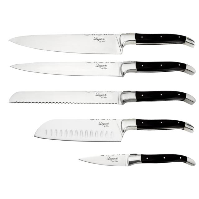 Laguiole by hâws knivsæt – 5 dele, sort træ