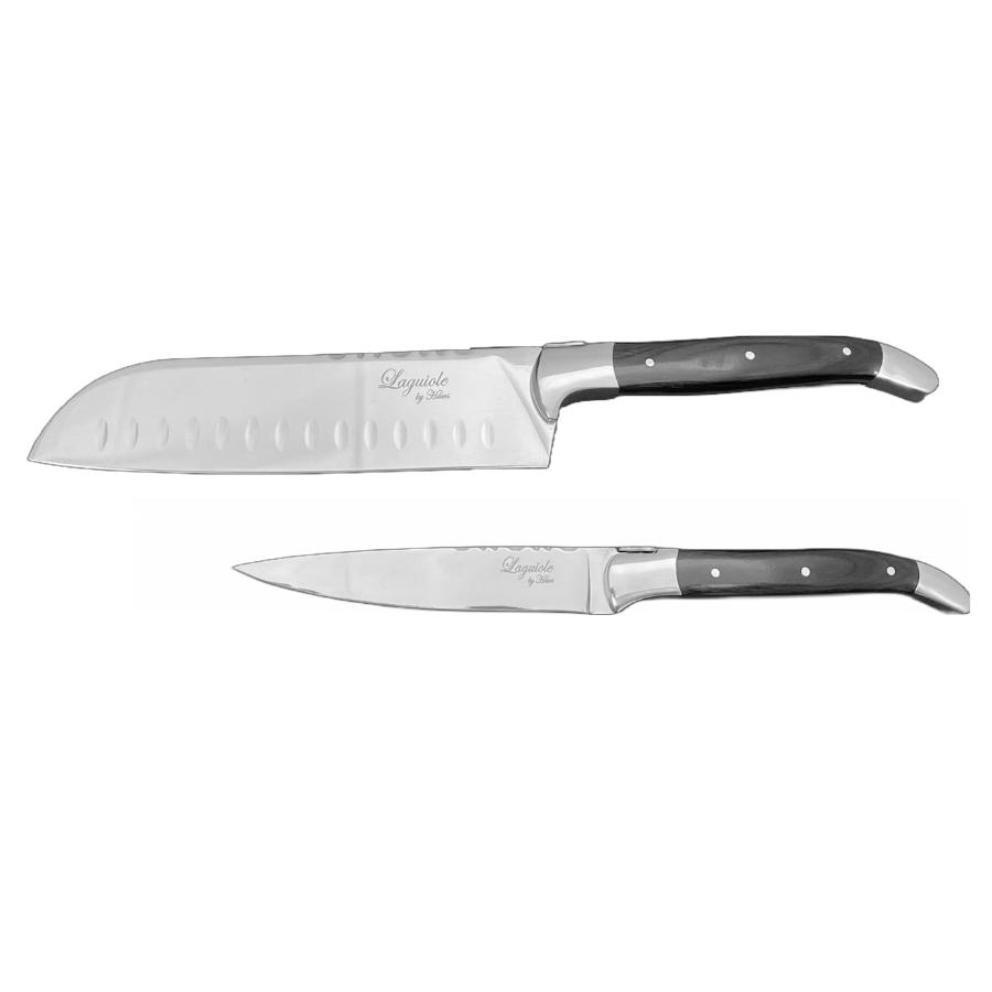 Laguiole by hâws knivsæt – 2 dele, sort træ