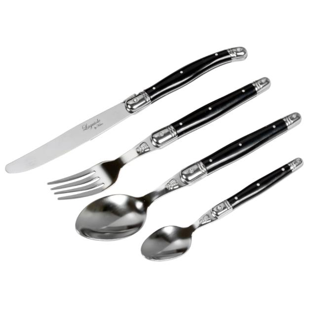Laguiole by hâws bestiksæt – 24 dele, sort abs