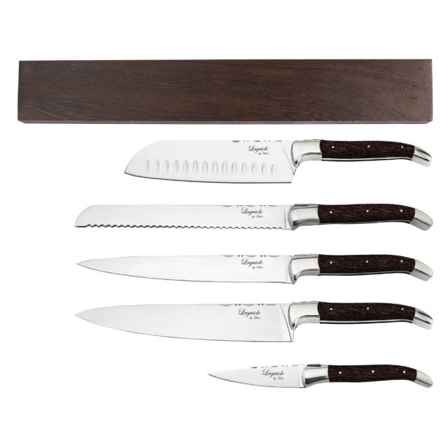 Laguiole by hâws knivsæt – 5 dele m/knivholder, wengé