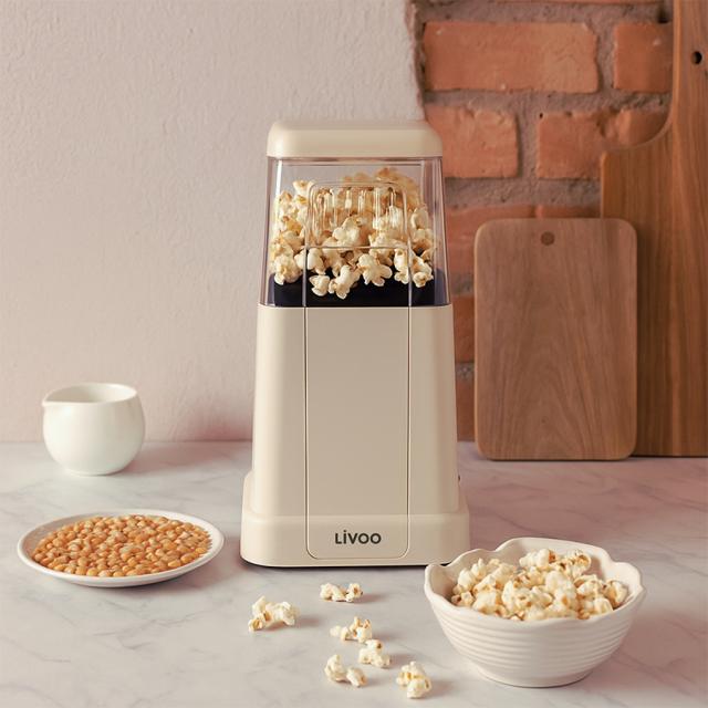 Livoo popcornmaskine 1200 W, creme