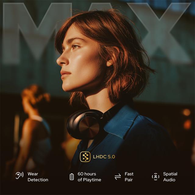 Noise Master Buds Max ANC over-ear høretelefoner, titanium